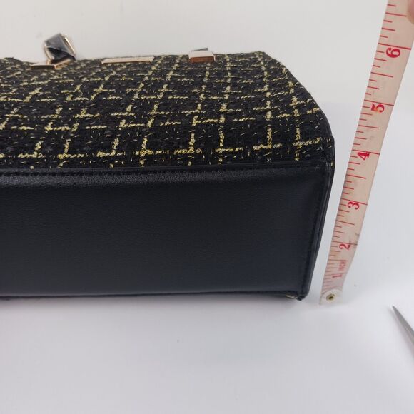 Badgley Mischka The Tara Tweed Satchel Square Handbag New - Picture 13 of 13